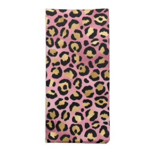 Pink and Gold Leopard Series Design 15 Cloth Napkin