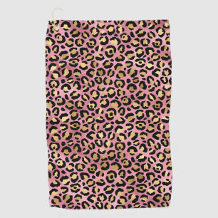 Pink and Gold Leopard Series Design 15 Golf Towel