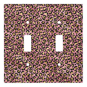 Pink and Gold Leopard Series Design 15 Light Switch Cover