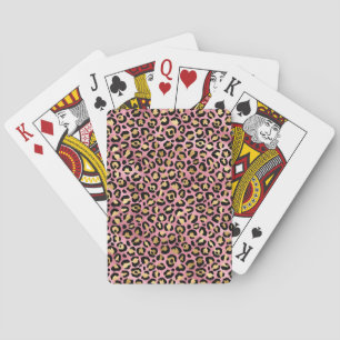 Pink and Gold Leopard Series Design 15 Poker Cards