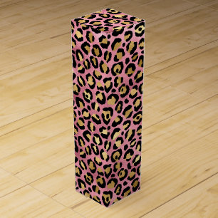 Pink and Gold Leopard Series Design 15 Wine Box