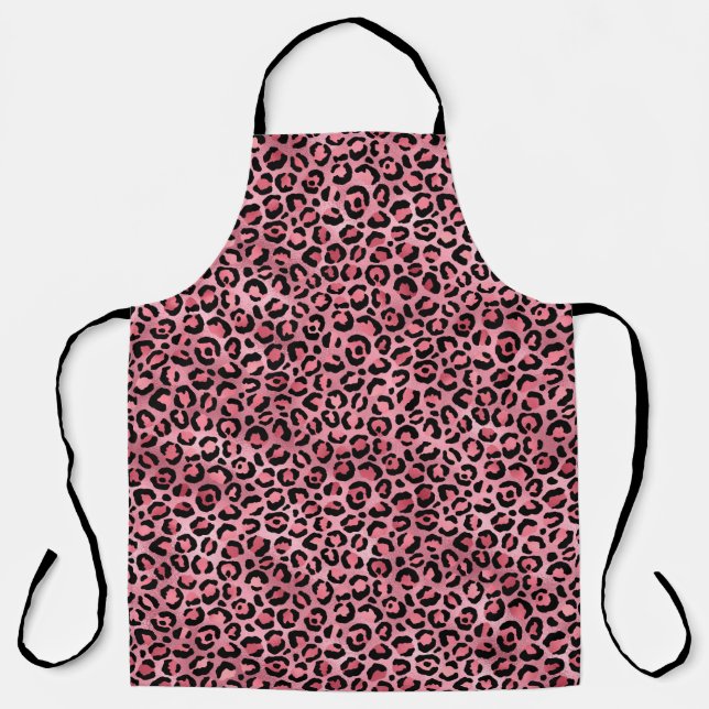Pink and Gold Leopard Series Design 2  Apron (Front)