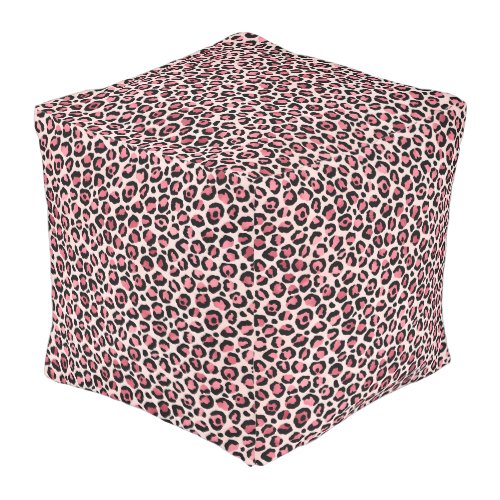 Pink and Gold Leopard Series Design 3  Outdoor Pouf