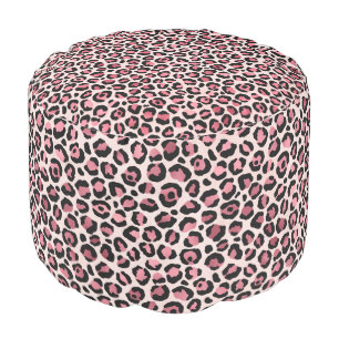 Pink and Gold Leopard Series Design 3  Pouf