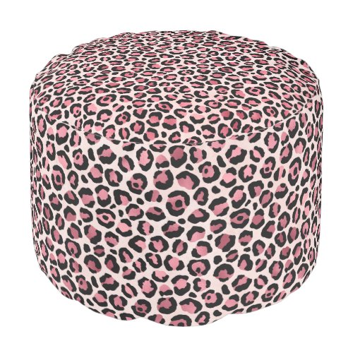 Pink and Gold Leopard Series Design 3  Pouf