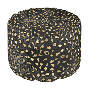 Pink and Gold Leopard Series Design 4 Pouf