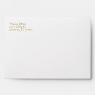Pink and gold lined invitation envelope