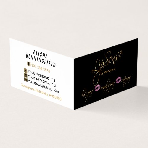Pink and Gold Lips _ Lipsense Business Card