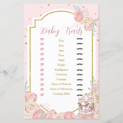 Pink and Gold Magical Carousel Baby Traits