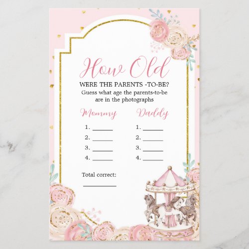 Pink and Gold Magical Carousel How Old The Parents