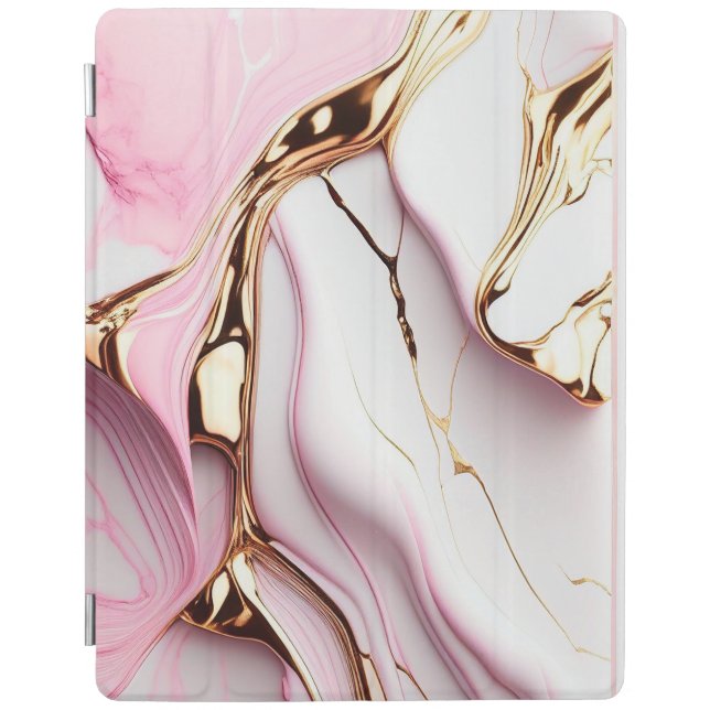 Pink and gold marble background iPad air cover (Front)