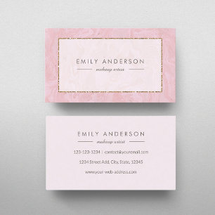 Pink and Gold Marble Business Card