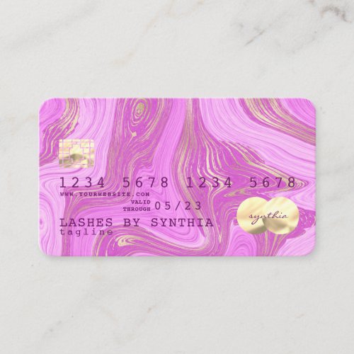 pink and gold marble Credit Card