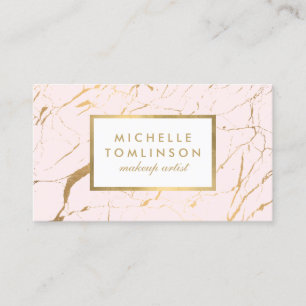 Pink and Gold Marble Designer Business Card
