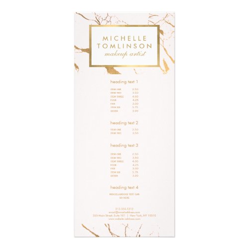 Pink and Gold Marble Designer Rack Card