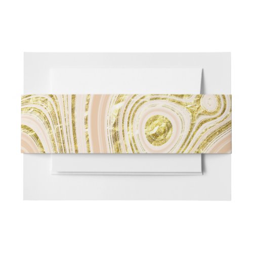 Pink and Gold Marble Invitation Belly Band