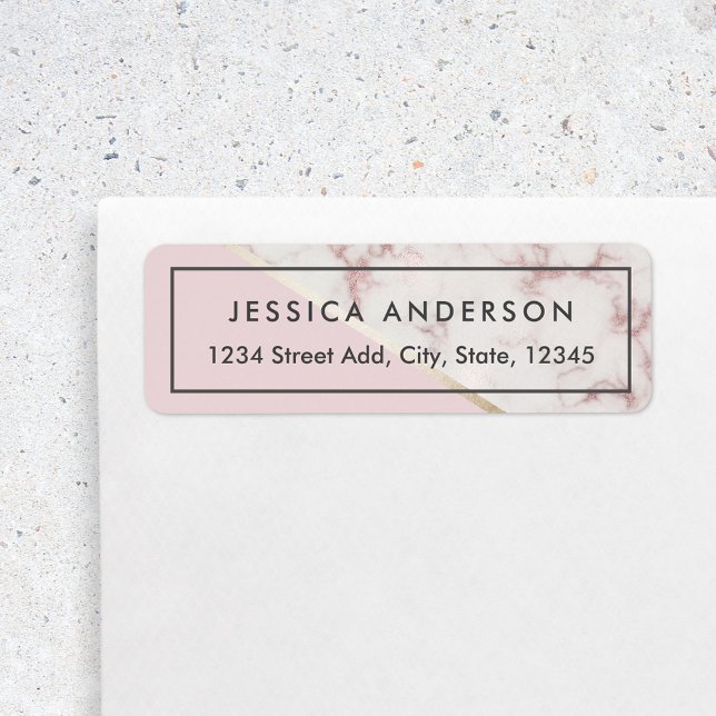 Pink and Gold Marble Return Address Label (Creator Uploaded)
