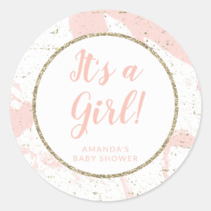 Pink and Gold Marble Stickers