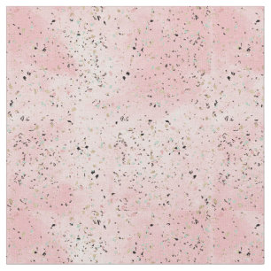 Pink and Gold Marble Terrazzo Fabric