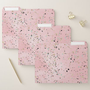 Pink and Gold Marble Terrazzo File Folder