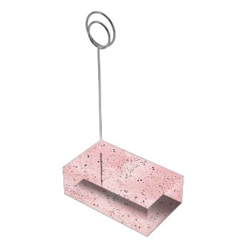 Pink And Gold Marble Terrazzo Place Card Holder by InovArtS at Zazzle
