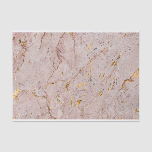Pink and Gold Marble Tissue Paper (Front)