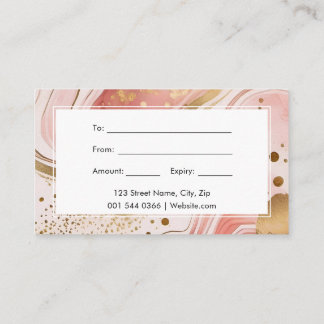 Pink and Gold Marble Watercolor Gift Certificate