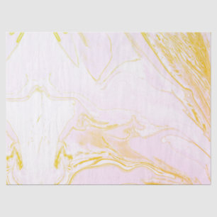 Pink and Gold Marbled Tissue Paper