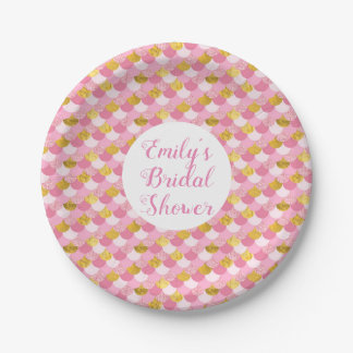 Pink and Gold Mermaid Party Plates