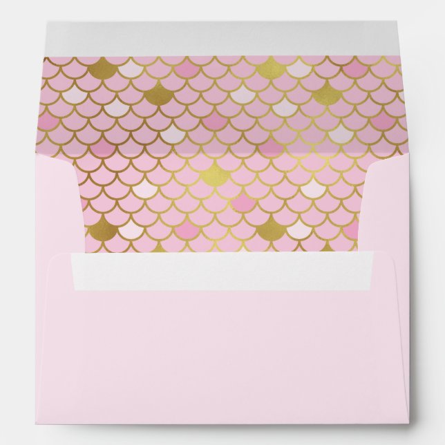 Pink and Gold Mermaid Scales Envelope (Back (Bottom))