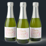 Pink And Gold Mini Sparkling Wine Label, Bridal Sh Sparkling Wine Label<br><div class="desc">Our mini champs labels are the cutest way to thank your guests for showering the bride! Design features pink watercolors and a lovely gold script font. Personalize with your details.</div>