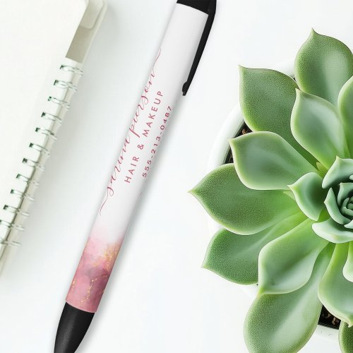 Custom Pens 4 Pink And Gold Modern Art Liquid Watercolor Ink Pen