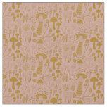 Pink and Gold Mushroom Fabric