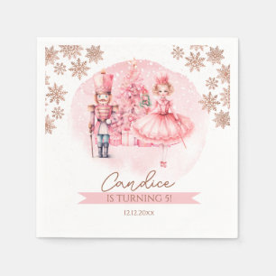 Pink And Gold Nutcracker Birthday Sugar Plum Fairy Napkins