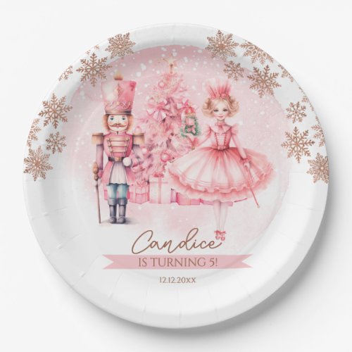 Pink And Gold Nutcracker Birthday Sugar Plum Fairy Paper Plates