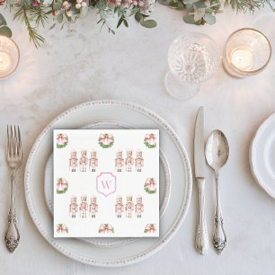 Pink and Gold Nutcracker Christmas Napkins