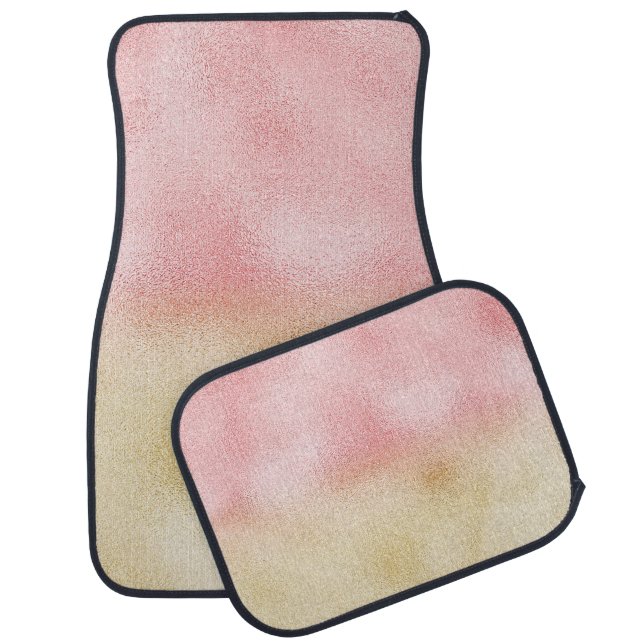 Pink and Gold Ombre Foil Car Floor Mat (Set)