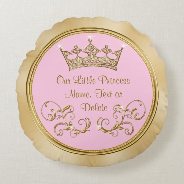 Pink and Gold Our Little Princess Pillows (Front)