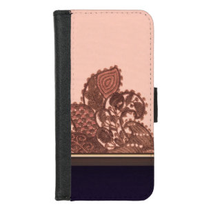 Pink And Gold Paisley iPhone 8/7 Wallet Case