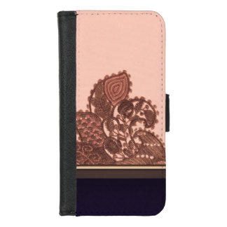 Pink And Gold Paisley iPhone 8/7 Wallet Case