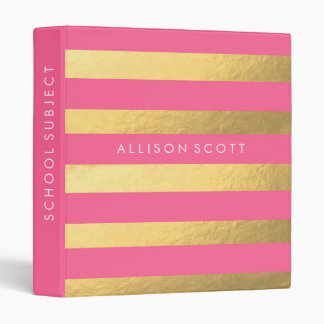 Pink And Gold Personalized Binder