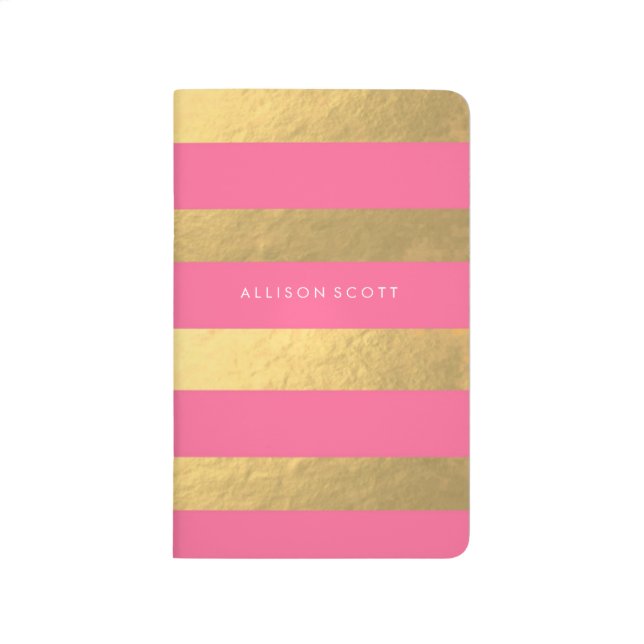Pink And Gold Personalized Journal (Front)