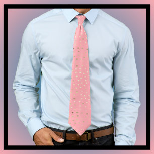 Pink and Gold Polka Dot Neck Tie