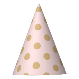 Pink and Gold Polka Dot Pattern Party Hat