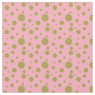 Pink and Gold Polka Dot Textile Fabric