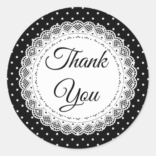 Pink and Gold Polka Dot Thank You Stickers