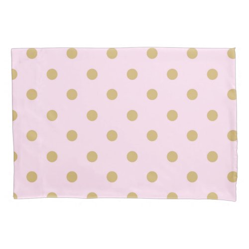 Pink and Gold Polka Dots Personalized Custom Pillow Case
