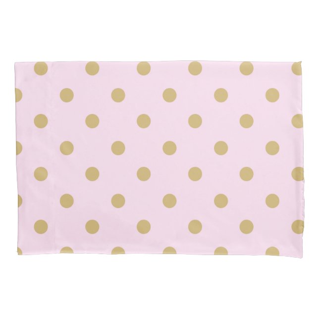 Pink and Gold Polka Dots Personalized Custom Pillow Case (Front)