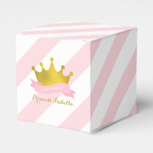 Pink and Gold Princess Birthday Party Favor Boxes