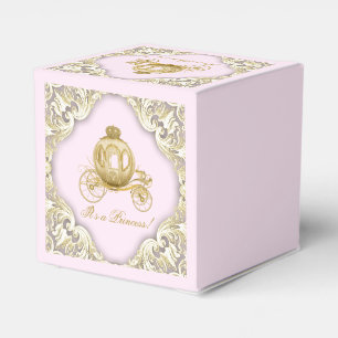 Pink and Gold Princess Favor Boxes